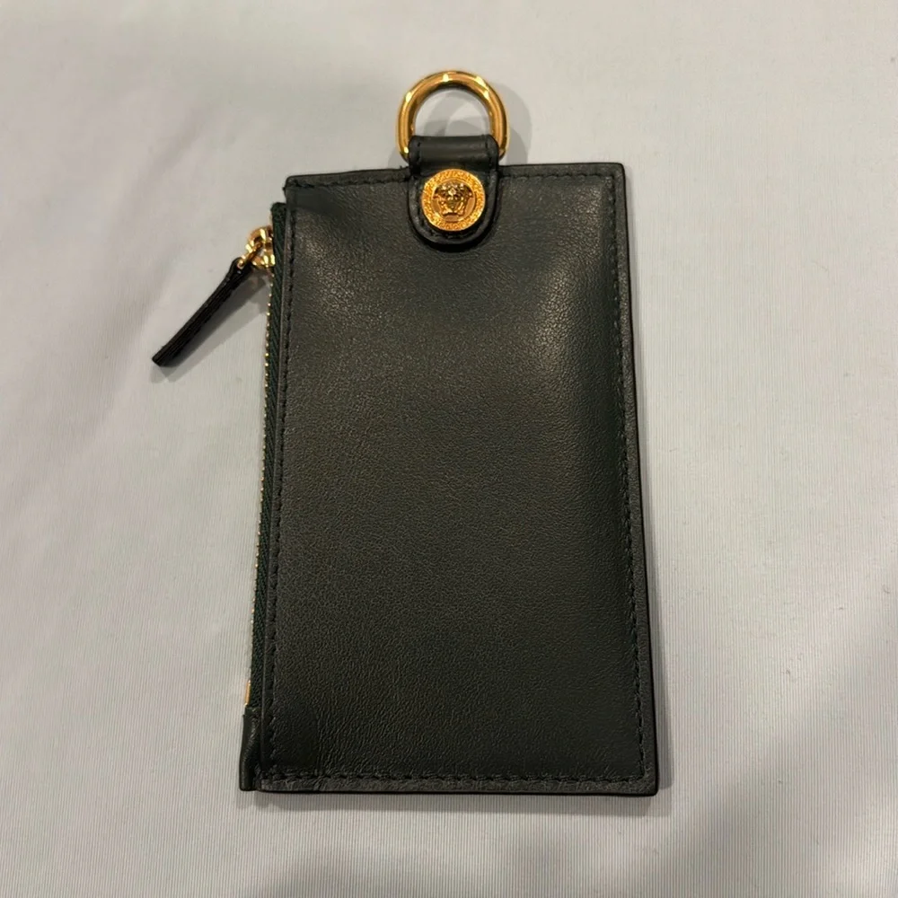 Versace Green Tag Zipped Card Holder *USED ONCE*